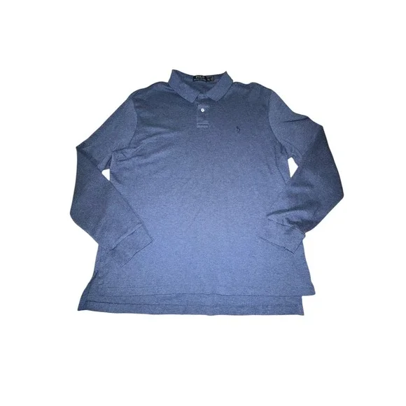 Polo Ralph Lauren Mens‎ XXL Long Sleeve Blue Polo Shirt