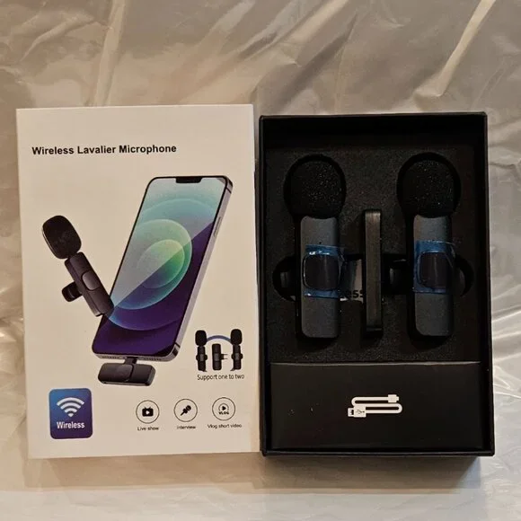 Wireless Lavalier Microphone with Type-C for Android & iPhone