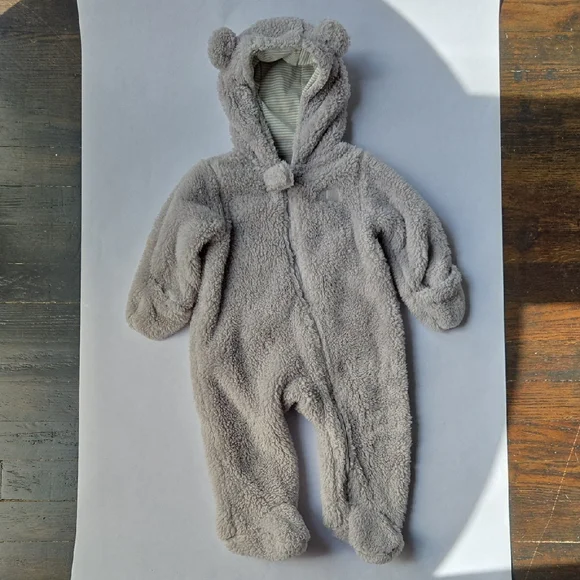 Carter's 6mo Fuzzy Gray Elephant Fleece Bunting One Piece