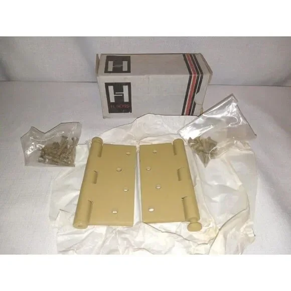 NOS H SOSS FULL MORTISE STEEL HINGES 400 ARMY BROWN 1 1/2
