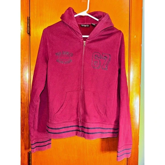 Ralph Lauren Polo Jeans Co Hoodie‎ Full Zip Sweatshirt Mens Large Red Blue