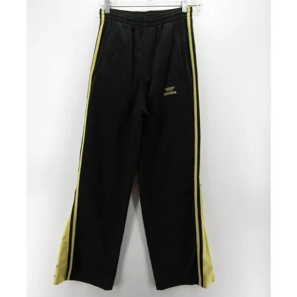 VINTAGE Adidas Pants XS Track Warm Up Trefoil Baggy Ankle Zip 90s Y2K*
