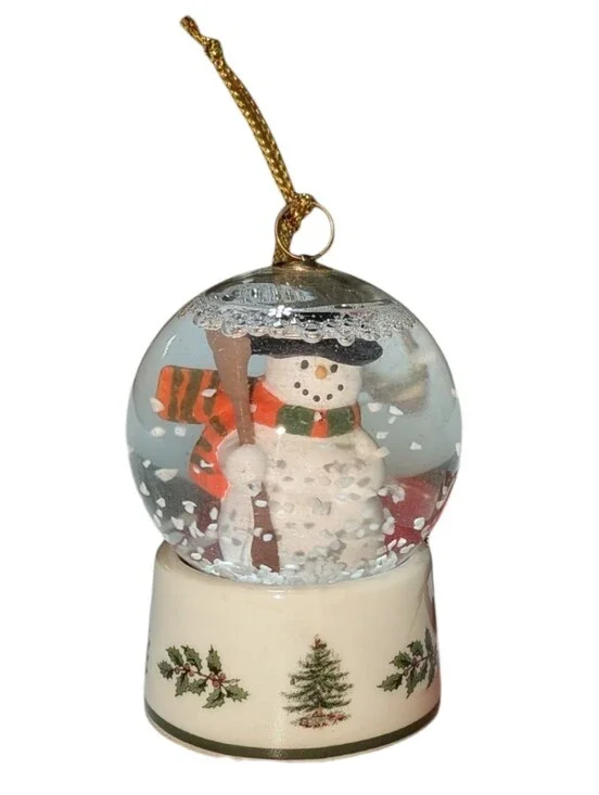 Vintage Spode Christmas Tree Snow Globe Ornament