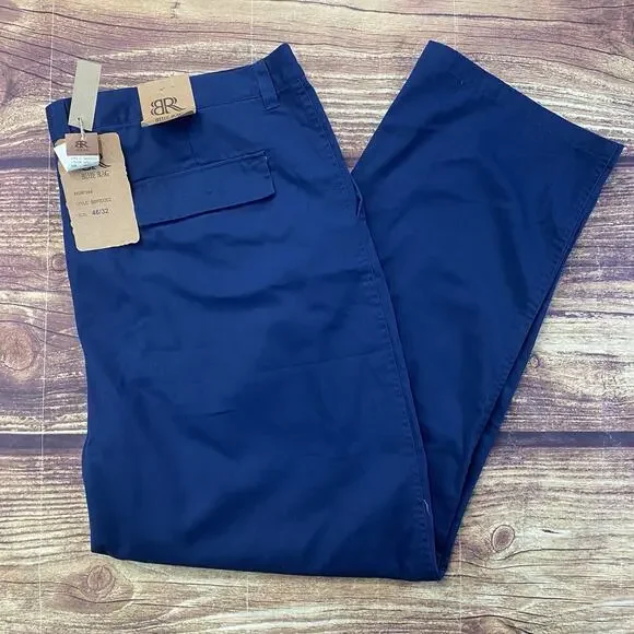 Blue Rag Chino Cargo Pants Men’s Size 46 Navy Blue Salute Stretch Cotton Casual