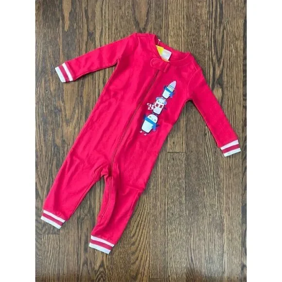 NEW GYMBORee Baby 6-12 Months Red 1-piece Penguin Appliqué Sleeper BUY 2 GET 1 F