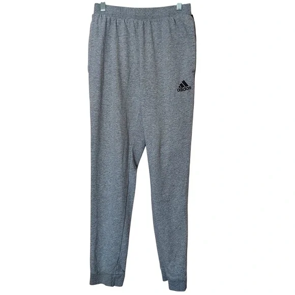 Adidas Mens Essentials Tape Sweatpants Jogger Gray Activewear M