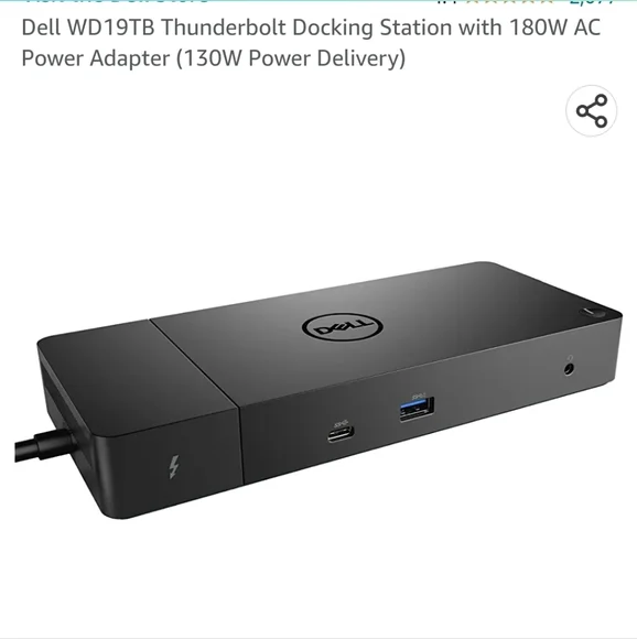 Dell Docking Station WD19 with 180W Power Cord