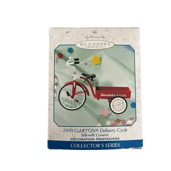 Hallmark Keepsake Ornament 1950 Garton Delivery Cycle Sidewalk Cruisers 1998 VTG