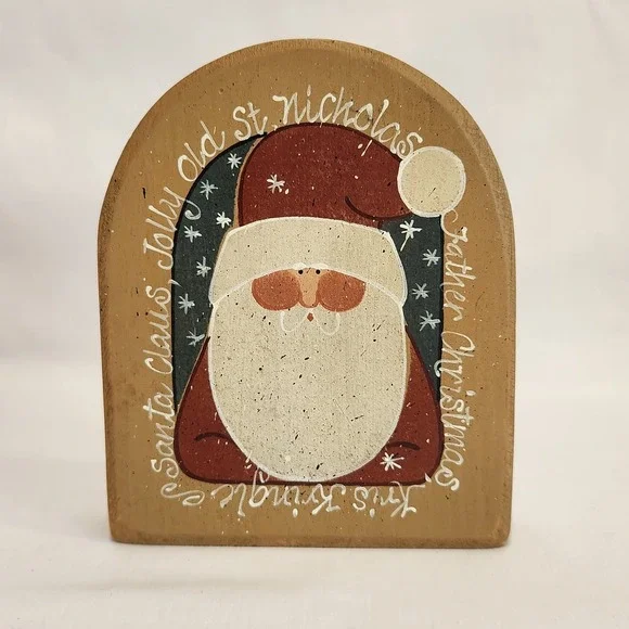 Knotts in Wood Signed Folk Art Christmas Santa Shelf Sitter 6