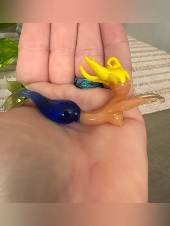 Handmade blown Glass Mermaid Ornament