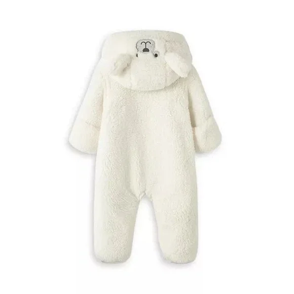 Little‎ Me Unisex Baby Fuzzy Fleece Winter Pram Suit Size 3 to 6 Months Cream
