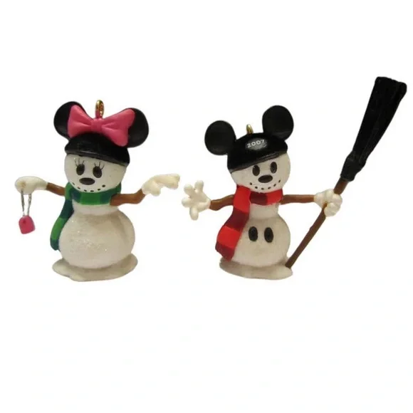 🆕2007 HALLMARK Mickey & Minnie Mini Ornaments, OS