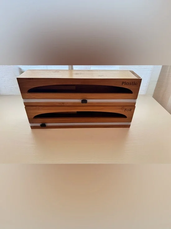 Bamboo Desk Organizer with Sliding Drawers - Natural Wood