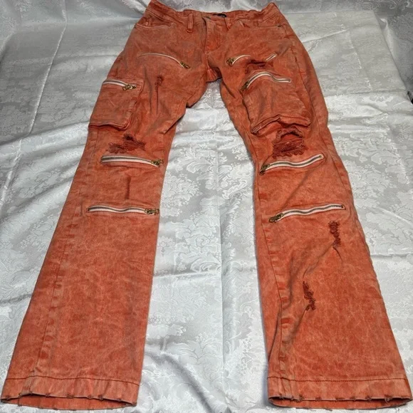 Men's Trendy Orange Cargo Pants