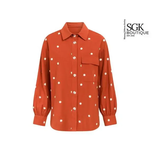 Final Sale|Rust Dot Shacket