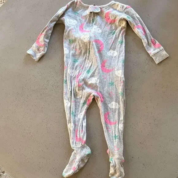 Carter's Gray and Pink Footed One Piece 12M