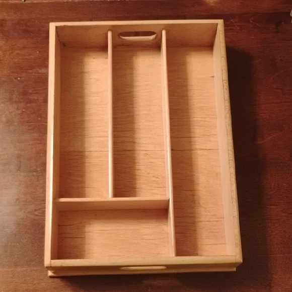 Natural Wood Drawer Organizer With Handles