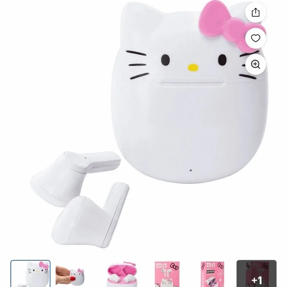 Hello Kitty White Earbuds with Pink Bow Charging Case