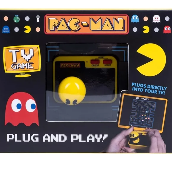 NEW/BOX-Pac-Man Plug & Play-Retro Gaming Console with Wireless Controller