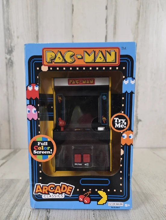 Pac-Man Mini Arcade Console Yellow & Black Retro Handheld NEW