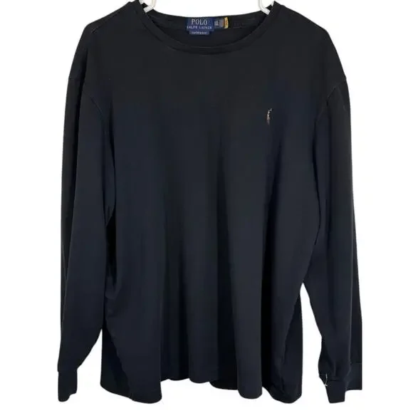 Polo Ralph Lauren Men's Custom Slim Fit Soft Cotton T-Shirt, Black, XXL