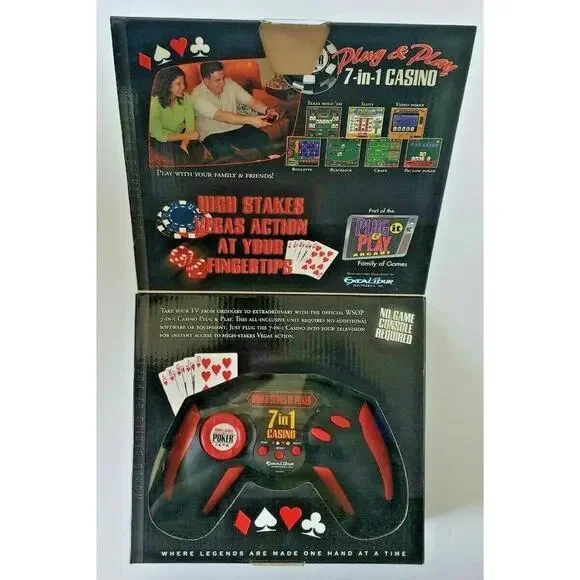 World Series of Poker Plug and Play 7-in-1 Casino by Excalibur New Package SH5