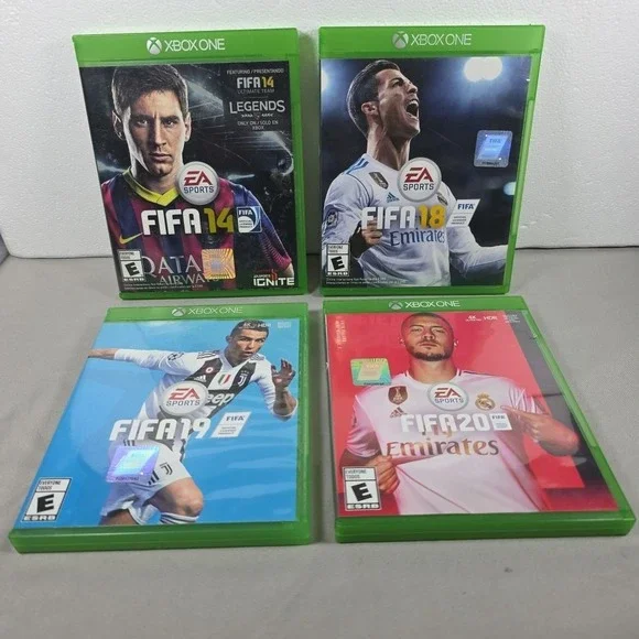 Lot of 4: Xbox One FIFA Soccer Games - FIFA 14, 18, 19, 20 Bundle