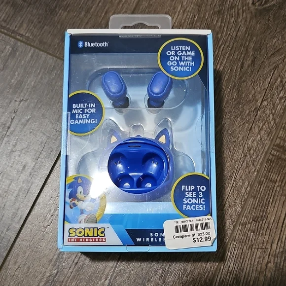 Sonic The Hedgehog Wireless Earbuds - Blue New In Box