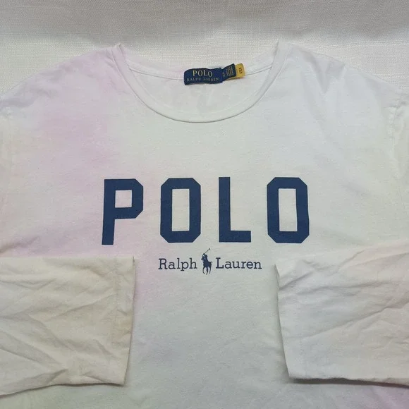 POLO Ralph Lauren Tie Dye‎ Long Sleeve Tee Shirt Men's XL Yellow Blue Pink