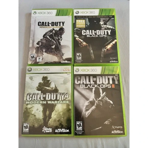 Call Of Duty Xbox 360 Bundle Lot Black Ops 1/2 Modern Warfare Advanced Warfare