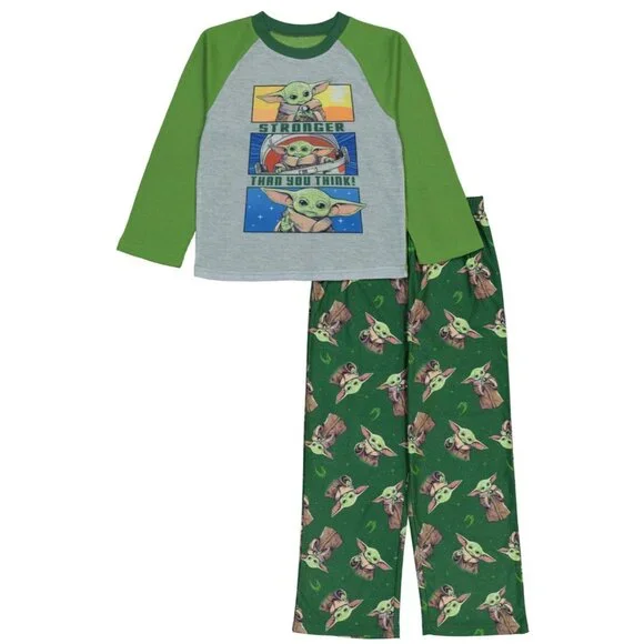 Star Wars Little Boys The Mandalorian Pajamas, 2 Piece Set Green Size 4