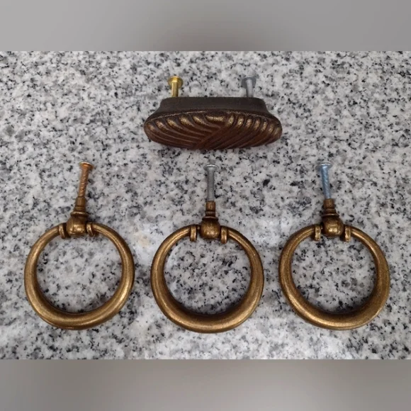 Bronze Brass Drawer Pull Handles. Cabinet Hardware. Furniture Drawer Pulls x 4.