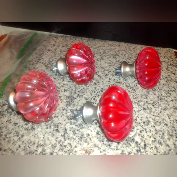 4 Pack of Large Pink Dresser Drawer OR Cabinet Knobs. 2 1/4