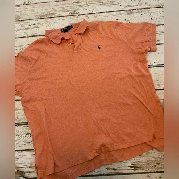Polo Ralph Lauren Polo Shirt Mens XXL Orange Preppy Classic Relaxed Old School‎