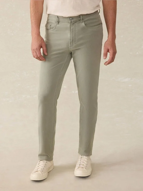 Men’s Faherty Stretch Terry 5 Pocket Green Pants Size 31x28