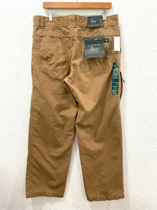 G.H. Bass & Co. Pants Men's 36W 30L Khaki Chino Cotton Canvas Terrain Outdoor