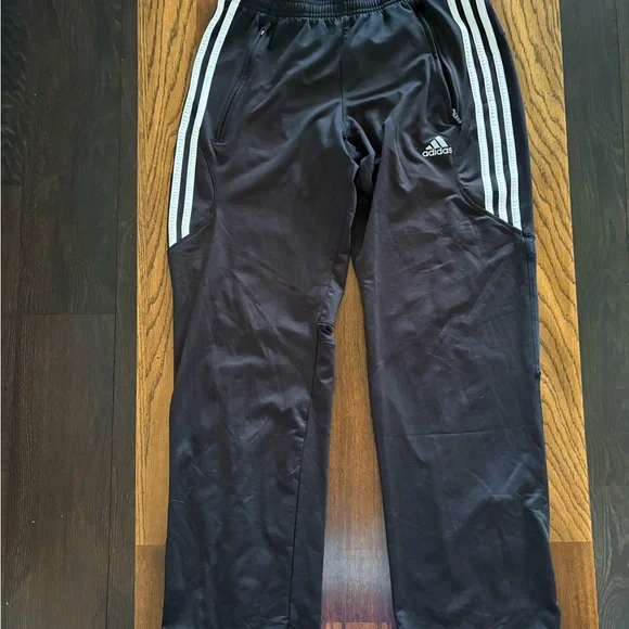 adidas Black Jogger Pants with White Triple Stripes