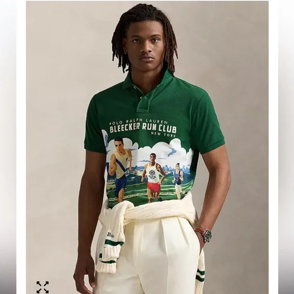 NWT Polo Ralph Lauren Men's Classic-Fit Print Mesh Polo Shirt