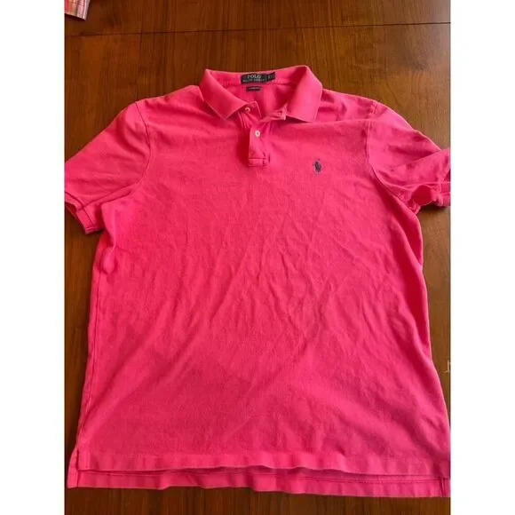 Polo Ralph Lauren Men's Pique Polo Shirt in Bright Pink - Size XL
