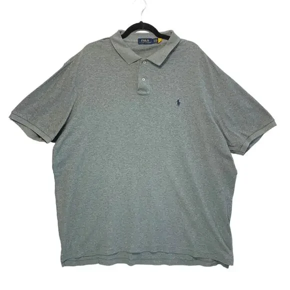 Polo Ralph Lauren Short Sleeve Cotton Polo Shirt Men's Sz XXL Gray Casual