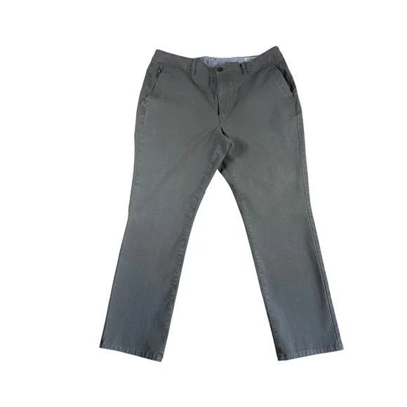 Bonobos Mens Gray Straight Leg Chino Pants 38x30 Business Casual Trousers 0078