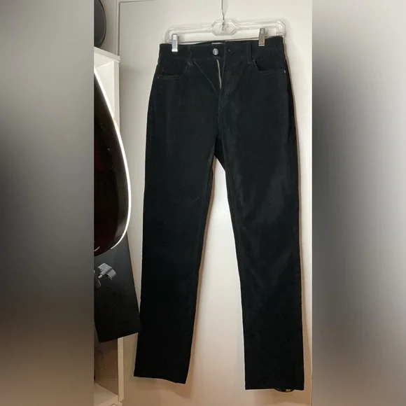 KATE SPADE Broome Street 27 Stretch Velveteen Pant Straight Leg Black