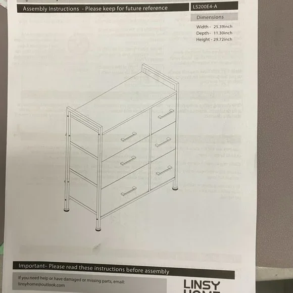 Linsy Home greige dresser with 6 drawers