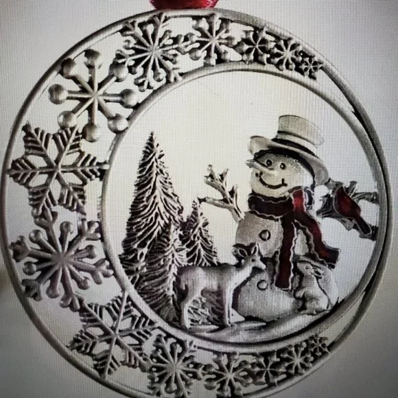 COPY - Solid Pewter Snowman Ornament