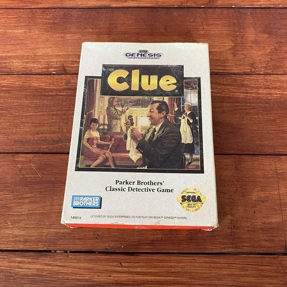 Sega Genesis Console Clue Game W/ Case 1992‎