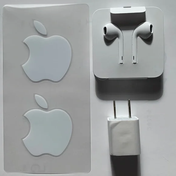 NEW | Apple | Authentic earphones, adapter, stickers | Set
