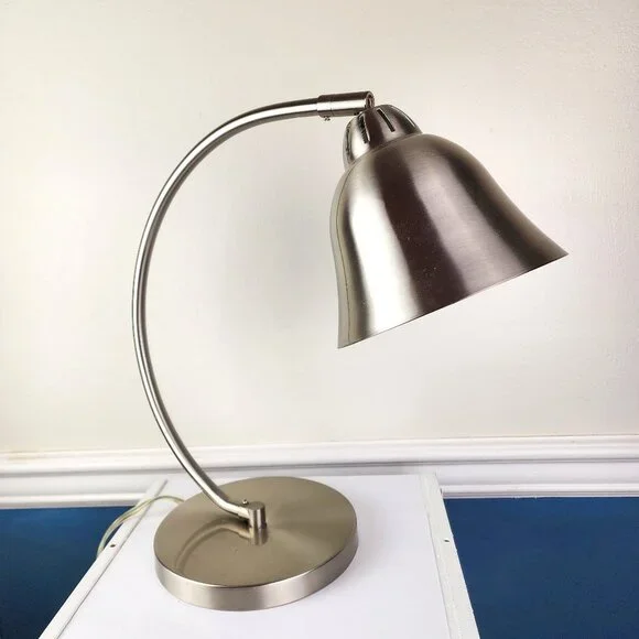 Modern Polished Silver Desk Lamp