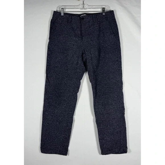 Norse Projects Pants Mens 33x27.5 Aros Cropped Nose Melange Cotton Straight Blue