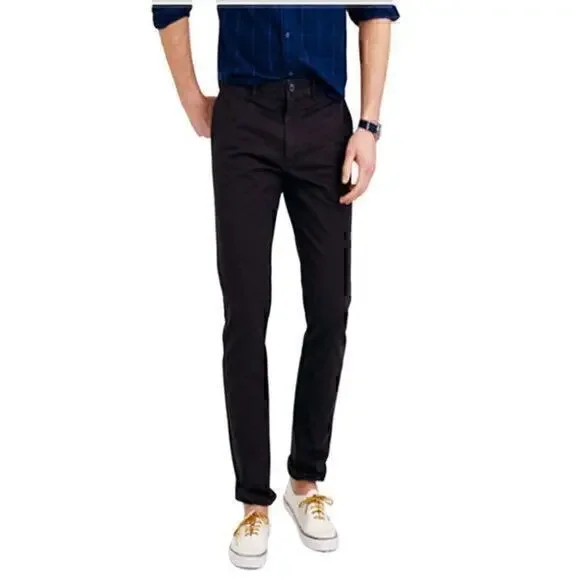 J.Crew Men's 484 Slim-fit pant in Broken-in chino Black M1267 size 44 NWT