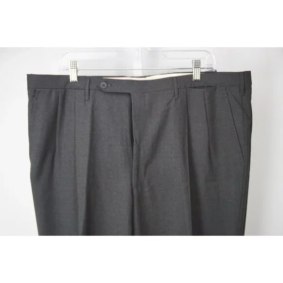 Rota Solid Dark Gray 100% Wool Mens Dress Pants Sz 60 BRAND NEW